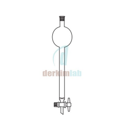 Hazneli Kolon, PTFE musluklu Boru Çapı 40 mm, Boy 800 mm, 1000 ml Hacim, 500 ml Rezervuar Hacmi