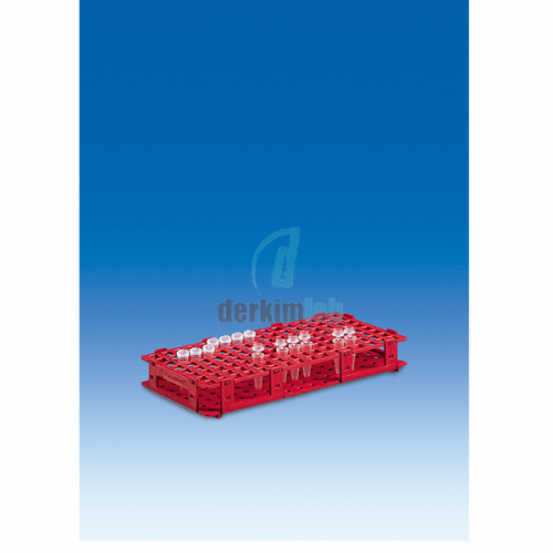 Tüp Standı (Pp) Mikro Santrifüj  Tüpleri İçin 128 Tüp İçin, ( 8 X 16 )  Kırmızı Renk Ø 11 mm