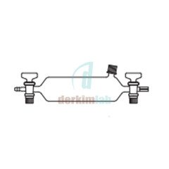 Gaz numune alma pipeti, Septalı, Cam Musluklu 100 ml  Hacim