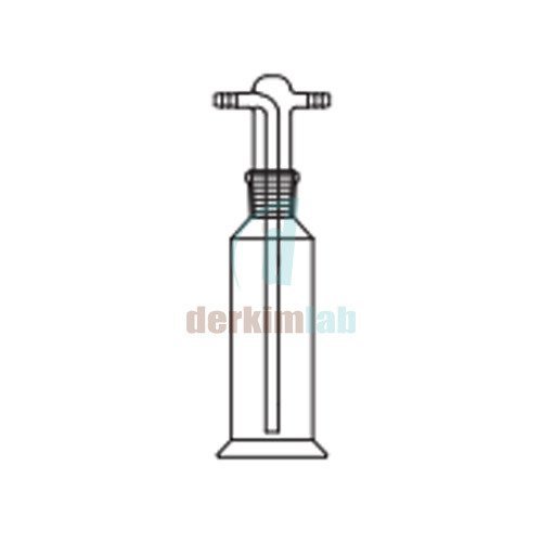 Gaz yıkama şişesi, Başlıklı,  Filtresiz 250 ml  Hacim