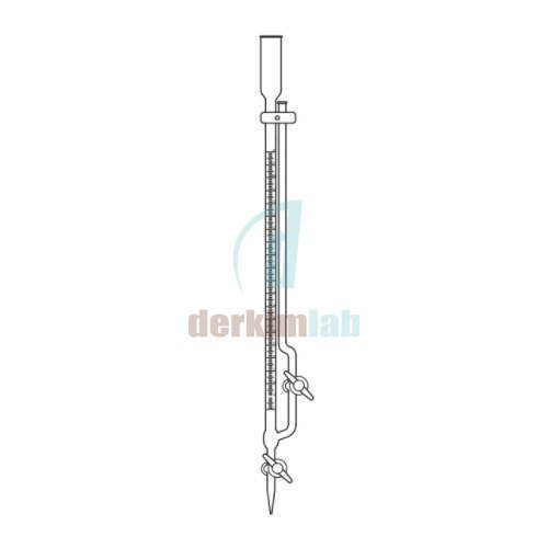 Büret, Mikro,  PTFE musluklu 10 ml Hacim, Tolerans 0.02 ml