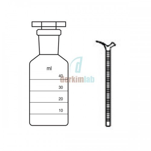 Hidrometre şişesi ve Büreti , (Musluksuz) 40 ml Hacim , NS : 19/26