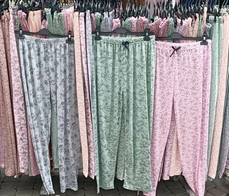 Yazlık Viskon Desenli Kadın Pijama Altı