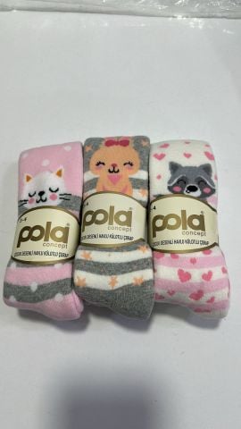 Kız Çocuk DesenliTermal Havlu Külotlu Çorap