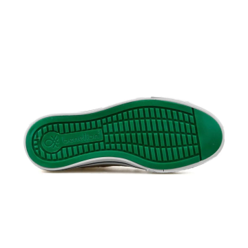 Benetton Unisex Bağcıklı Bej Keten Ayakkabı Bilekli BN30628-02