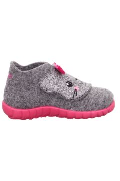 Superfit Kız Bebek Keçe Panduf Gri Pembe Kedi t 800295-2500