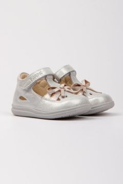 Paqpa Merida Kız Bebek Gümüş Deri İlk Adım Ayakkabısı S100-02