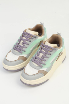 Benetton Kadın Beyaz - Lila Sneaker BNI-10001-01