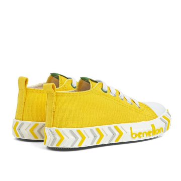 Benetton Lastikli Çocuk Keten Ayakkabı Sarı BN30641-33