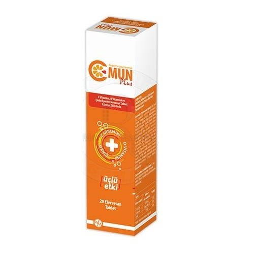 C-Mun Plus C Vitamin+D Vitamini+Çinko 20 Efervesan Tablet