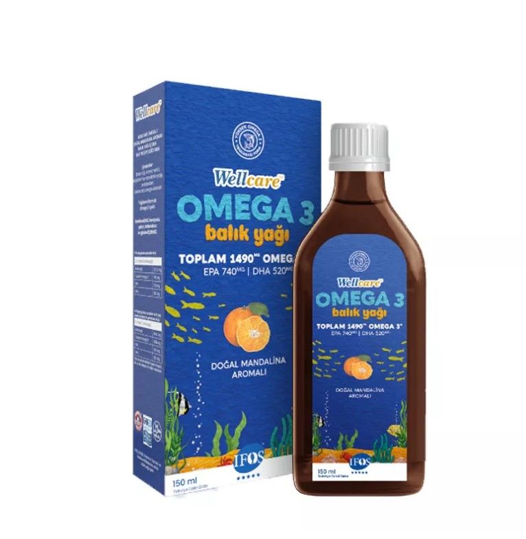 Wellcare Omega-3 Doğal Mandalina Aromalı Balık Yağı 150 ml
