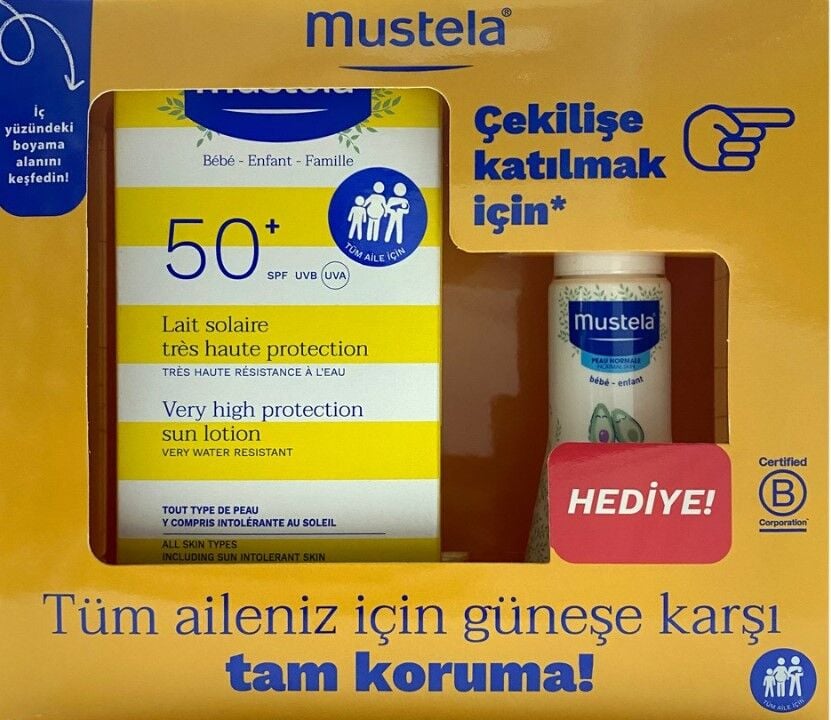 Mustela Güneş Losyonu Spf50 100 Ml + Mustela Hydra Bebe 50 Ml Hediye