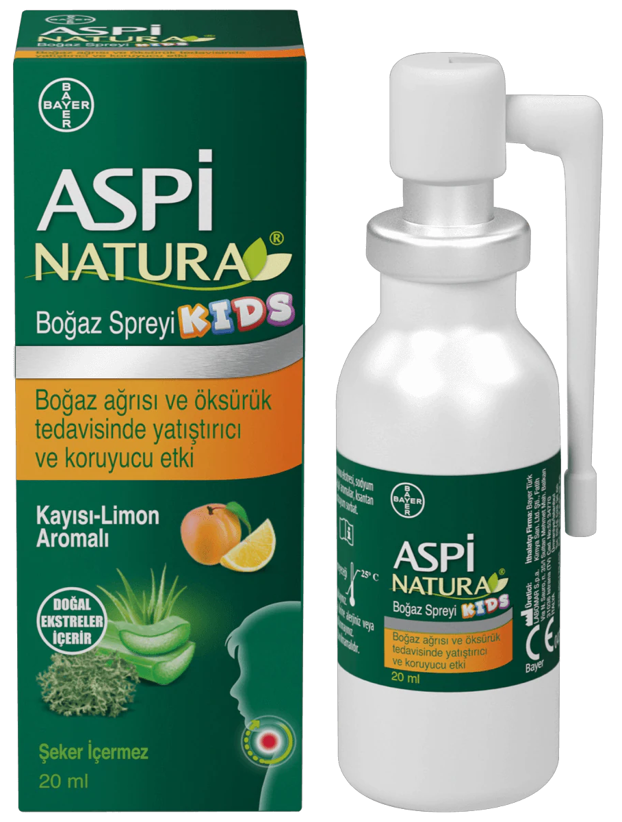 Aspi Natura Kids Kayısı & Limon Boğaz Spreyi 20 ml