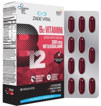 Zade Vital Vitamin B12 30 Yumuşak Kapsül