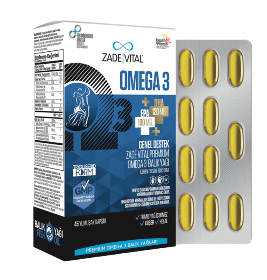 Zade Vital Premium Omega-3 Balık Yağı 45 Kapsül
