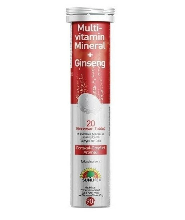 Sunlife Multivitamin & Mineral + Ginseng 20 Efervesan Tablet