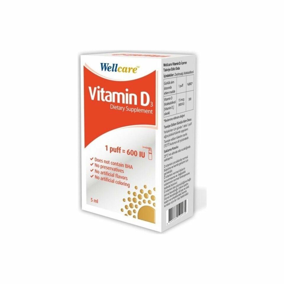 Wellcare Vitamin D3 600 iu 5 ml Sprey