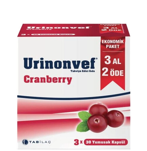 Urinonvef Cranberry 3x30 Kapsül ( 3 Al 2 Öde )