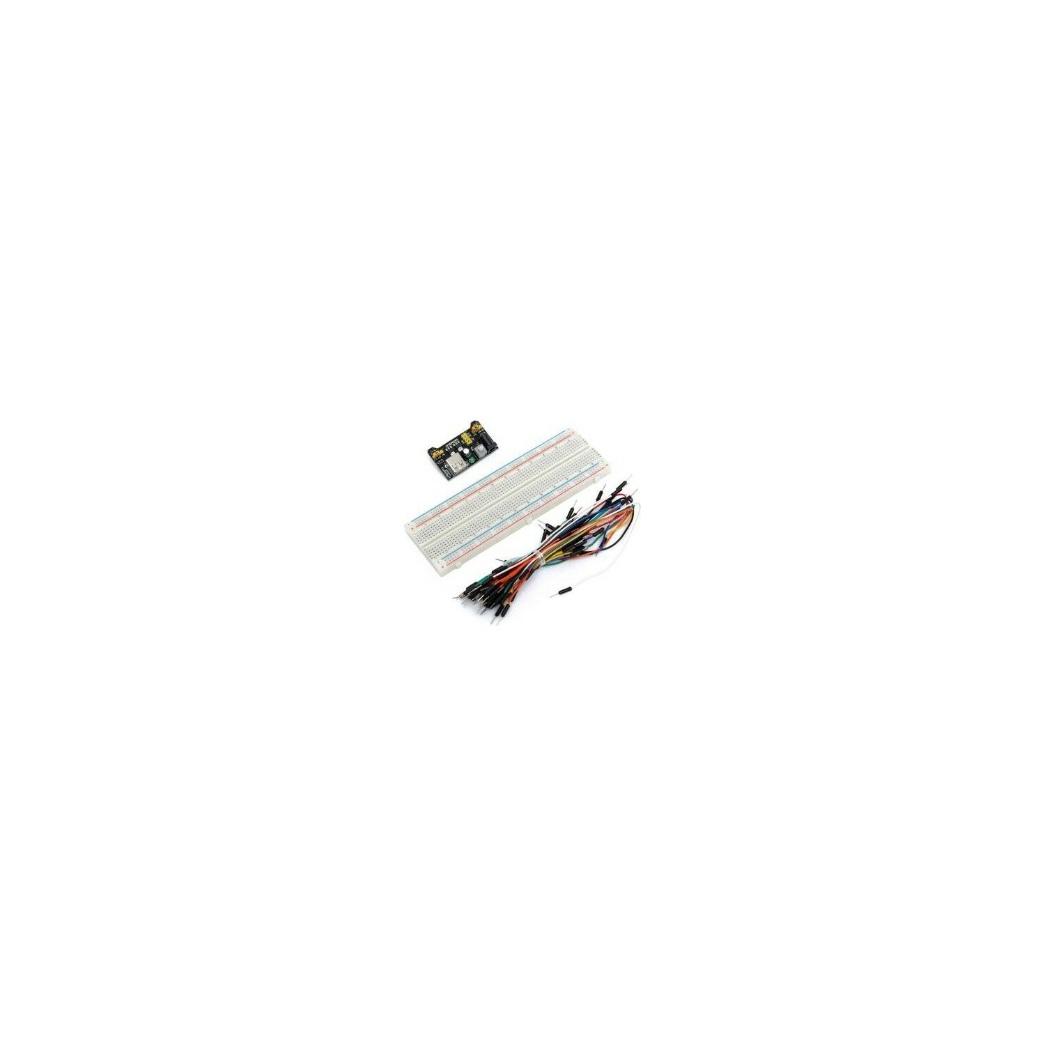 Delikli Breadboard 830 + 65'li Jumper Kablo Seti + Power Modülü
