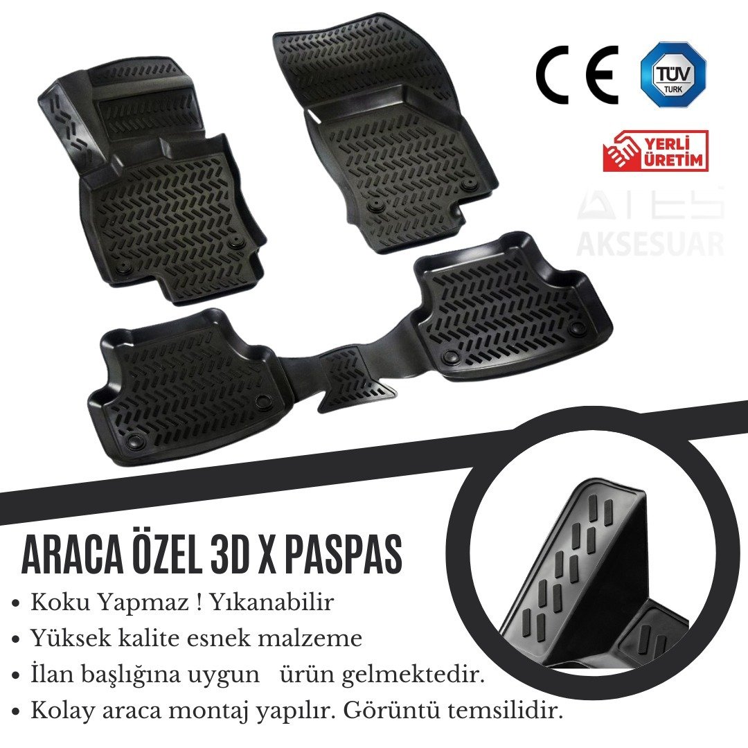 Skoda Octavia 2017-2020 3D Havuzlu X Paspas