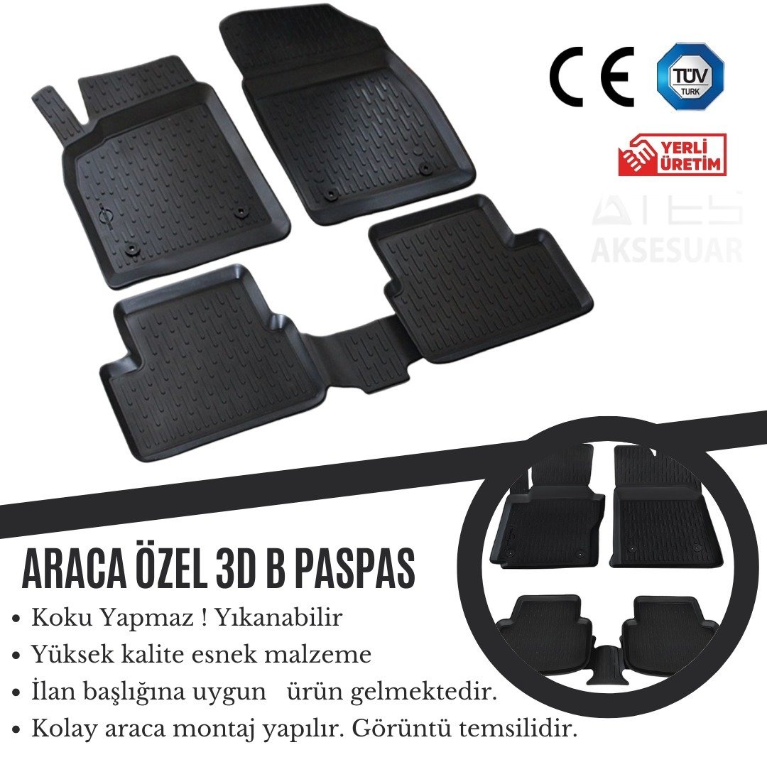 Renault Megane 4 Paspas 3D Havuzlu Sedan 2016 2022 B Paspas