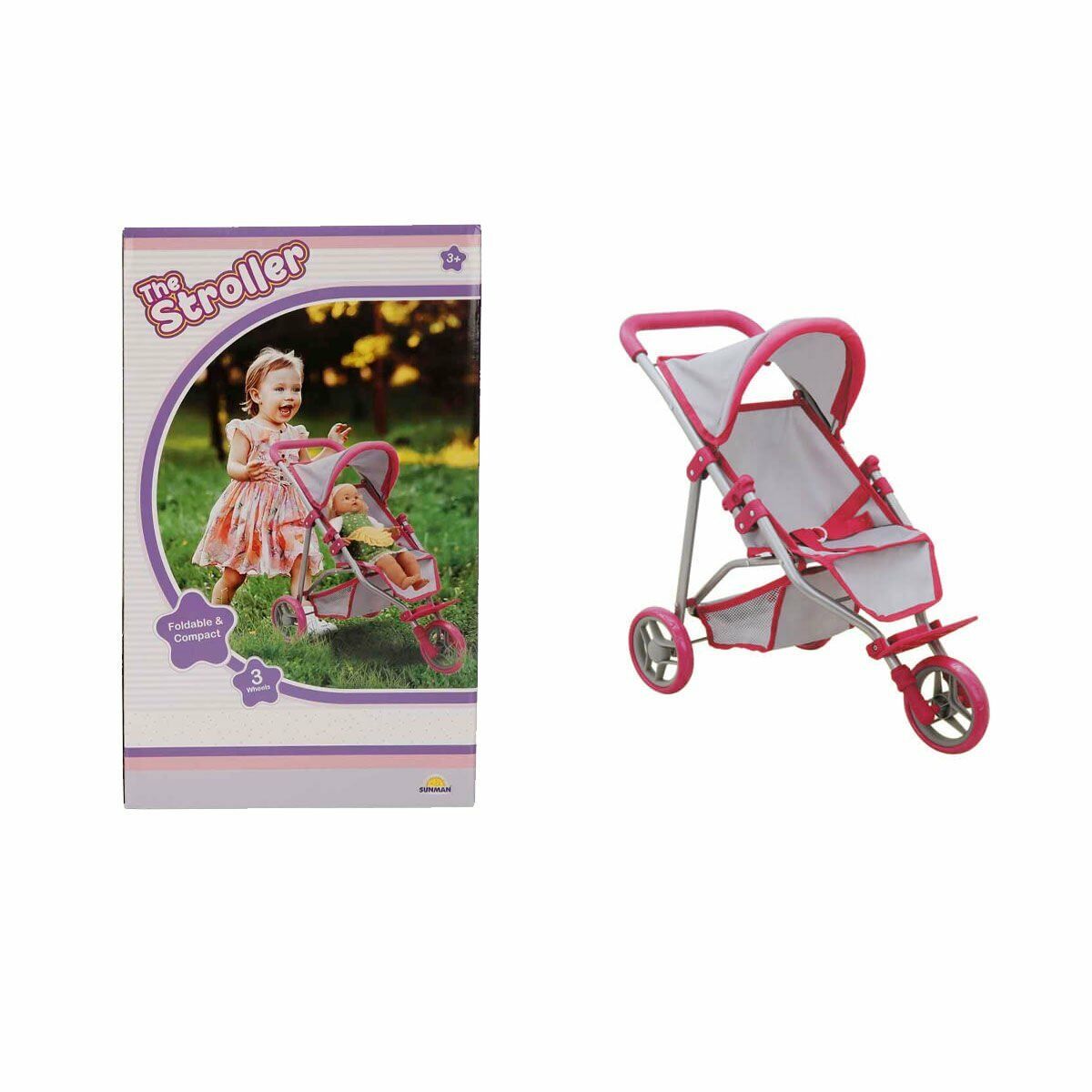 9614 3 Tekerlekli Pembe Gri Puset -Sunman