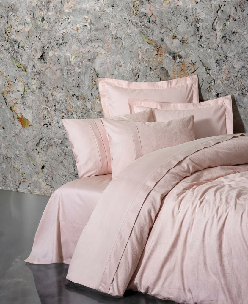 Cotton Box Çift Kişilik Jakarlı Saten Nevresim Takımı Jana Pembe
