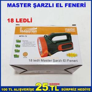 Şarzı Uzun Ömürlü Kolayca Kavranabilen 18 Ledli Master Şarzlı El Feneri
