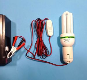 12 Volt Akü İle Yanan Yüksek Işıklı Maşalı Aydınlatma Sistemi Işıldak 3metre Boyunda Uzatma Kablolu