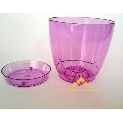 Özel Drenajlı Şeffaf Tabaklı Orkide Saksısı 1.6l