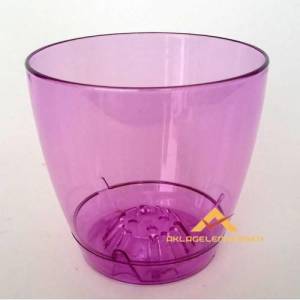 Özel Drenajlı Şeffaf Tabaklı Orkide Saksısı 1.6l