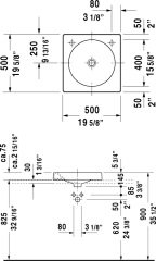 Duravit Architec 45X45 Tezgah Üstü Lavabo (Beyaz)