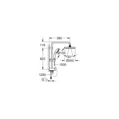 Grohe New Tempesta Sistem 200 Duvar Bağlantılı, Divertörlü Duş Sistemi