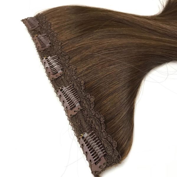 Tek Parça 28,5cm 5 Tokalı Çıt Çıt Saç #6 Chestnut Brown