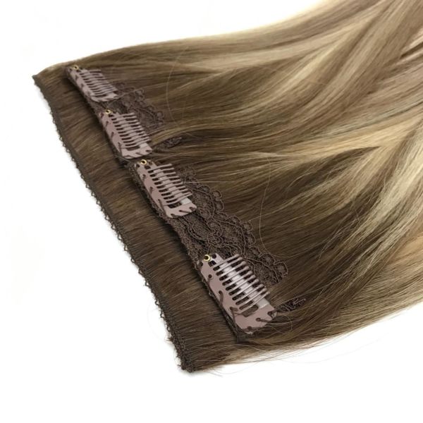 3 Parça Yarımay Çıt Çıt Saç #6A-8A-613 California Blonde Ombre & Röfle