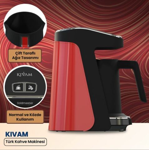 Goldmaster GM8380K Kıvam Geniş Hazne Kırmızı Türk Kahve Makinesi