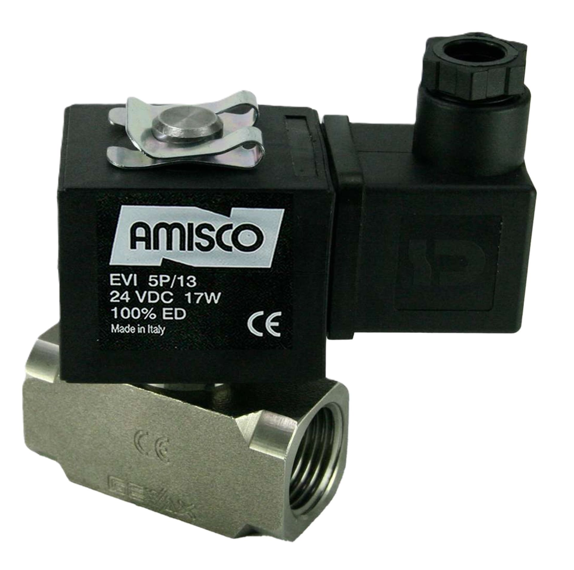 1/2'' Solenoid Valf N.K. Paslanmaz Direkt Çekmeli NBR 0 - 5 Bar 24V DC 17 W GEVAX