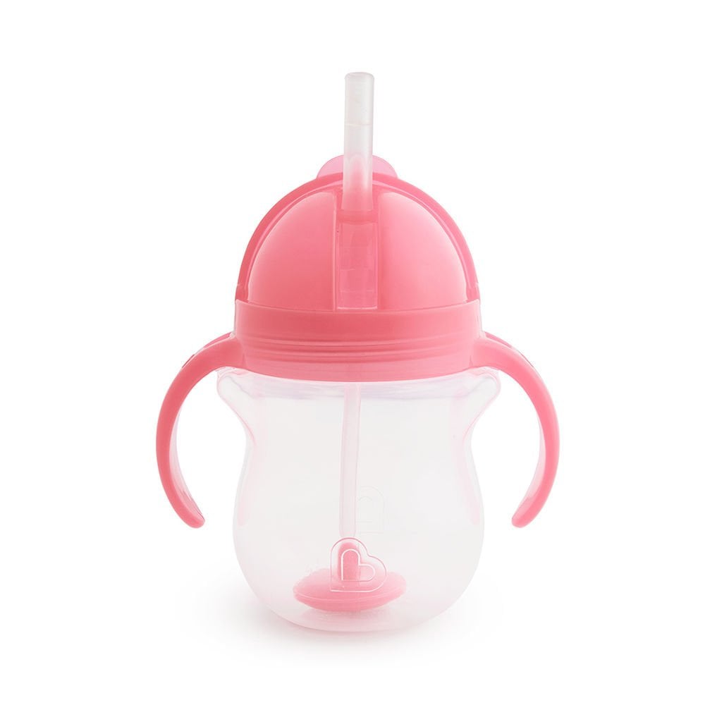 Munchkin Tıklama Kilitli Uçlu Pipetli Alıştırma Bardağı, 6ay+, 207ml, Pembe, 1 Adet