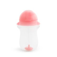 Munchkin Tıklama Kilitli Uçlu Pipetli Alıştırma Bardağı, 12ay+, 296ml, Pembe, 1 Adet