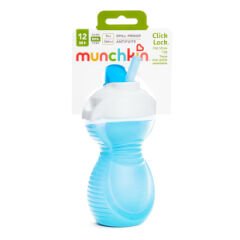 Munchkin Mighty Grip Pipetli Damlatmaz Alıştırma Bardağı, 296ml, 12+ Ay, 1 Adet, Mavi