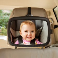 Munchkin Brica 360 Pivot Bebek Görüşü Geniş Açılı Ayarlanabilir Araba Aynası, Siyah, 28,5 x 20 cm, 1 adet