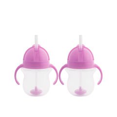 Munchkin Tıklama Kilitli Uçlu Pipetli Alıştırma Bardağı,6ay+,207ml,2li Paket