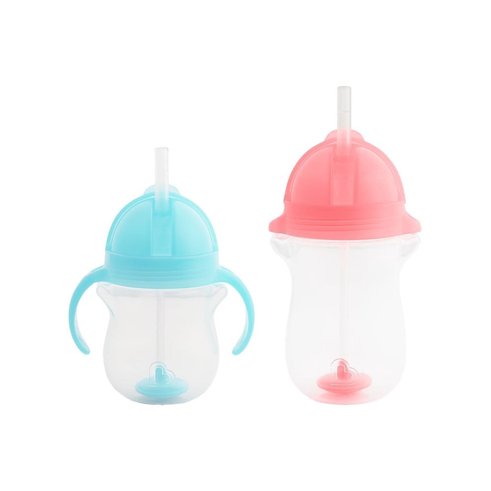 Munchkin Tıklama Kilitli Uçlu Pipetli Alıştırma Bardağı 6ay+ 207 ml Mavi ve 12ay+ 296 ml Pembe