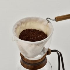 Hario Drip Pot Woodneck 3 Cup - Kahve Demleme Seti
