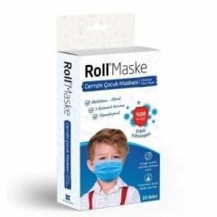 Roll Maske ERKEK Çocuk Cerrahi Maskesi 10 lu