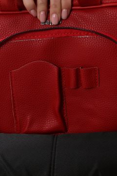 12'' İnç Unisex Kırmızı Notebook Tablet ve Evrak Çantası