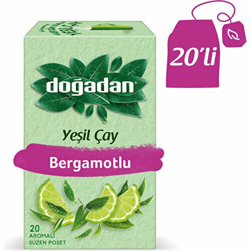 Doğadan 20’li Bergamot Aromalı Yeşil Çay
