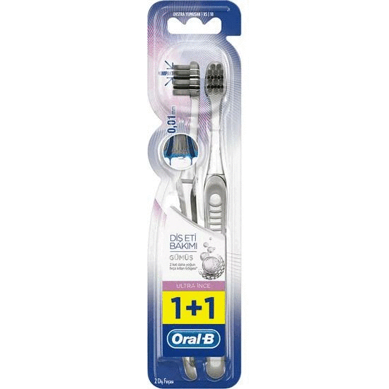 Oral-B Diş Fırçası 1+1 Ultra Thin Gümüş