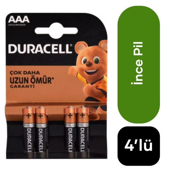 Duracell Pil Aaa İnce 4'lü