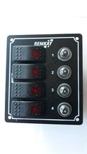 Remkay Siyah Switch Panel 4 lü Dikey Otomatik Işıklı Sigorta Paneli